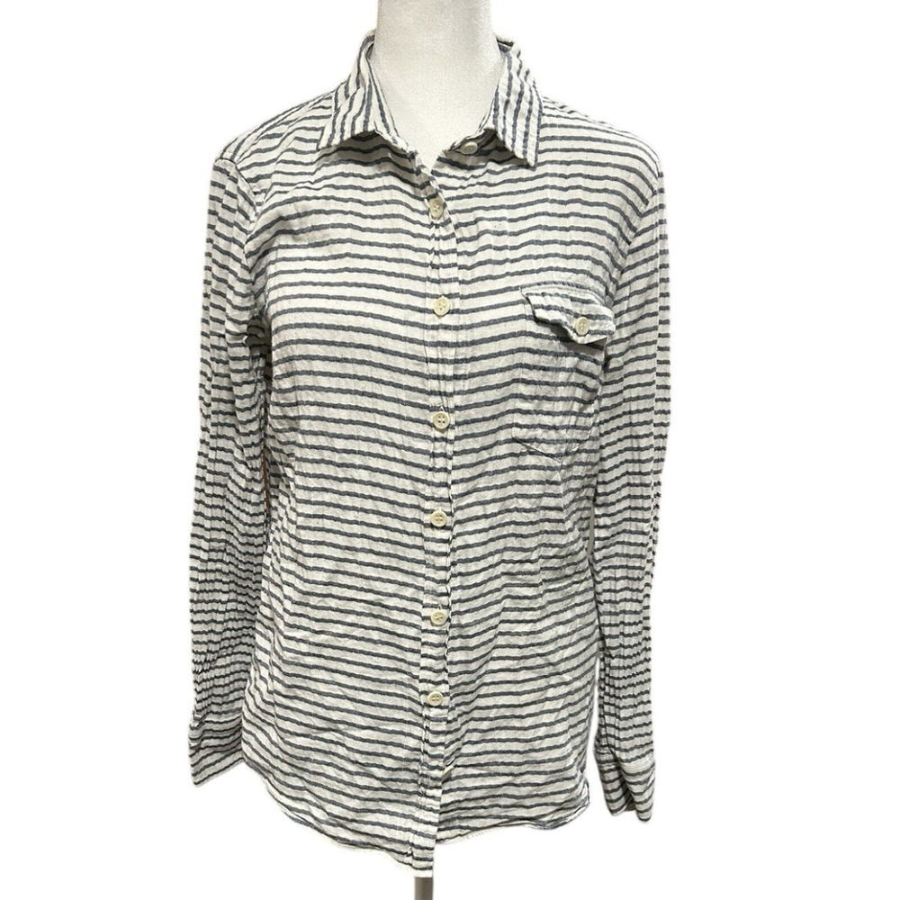J. Crew Blue Boy Size 6 Button Down Seersucker Shirt